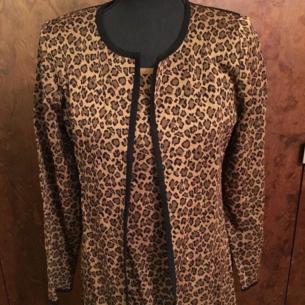 Misook Cheetah Print Knit Cardigan - Picture 2 of 5